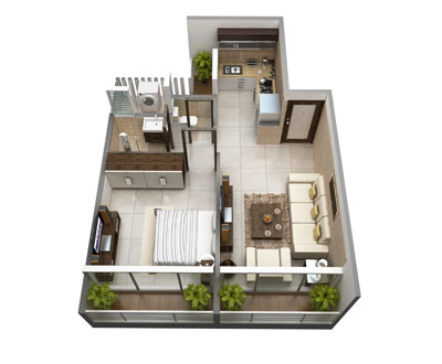 1 BHK Plan - A